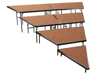 Picture of NPS® 4-Tier Seated Riser Stage Pie Section, Hardboard (48" Deep Tiers)