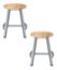 Picture of (2 Pack) NPS®   18" Titan Stool, Solid Wood Seat, Grey Frame
