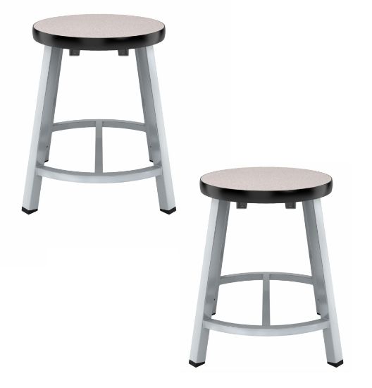 Picture of (2 Pack) NPS®   18" Titan Stool, MDF Protect Edge Seat, Grey Frame