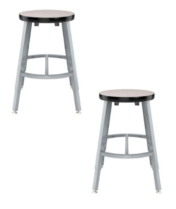 Picture of (2 Pack) NPS®   18-26" Height Adjustable Titan Stool, MDF Protect Edge Seat, Grey Frame