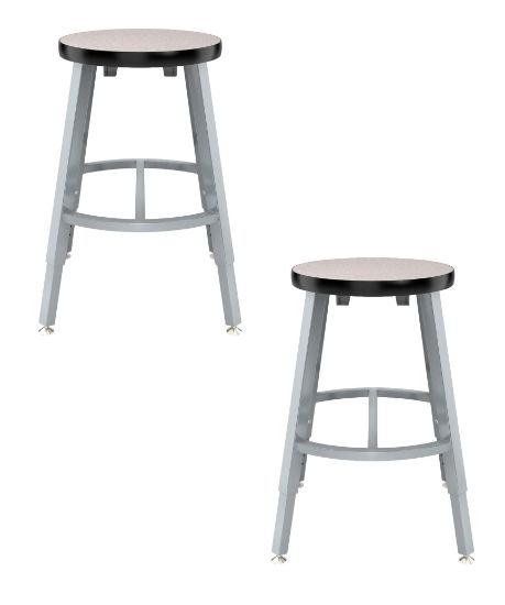 Picture of (2 Pack) NPS®   18-26" Height Adjustable Titan Stool, PB T-Mold Seat with Gray Frame