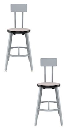 Picture of (2 Pack) NPS®   18-26" Height Adjustable Titan Stool, PB T-Mold Seat with Backrest, Gray Frame