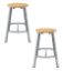 Picture of (2 Pack) NPS®   24" Titan Stool, Solid Wood Seat, Grey Frame