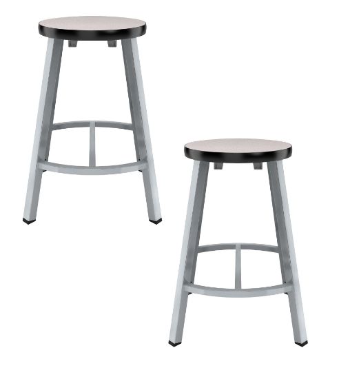 Picture of (2 Pack) NPS®   24" Titan Stool, MDF Protect Edge Seat, Grey Frame