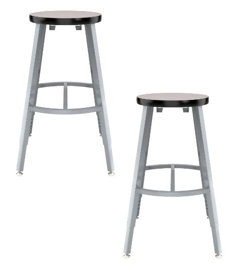 Picture of (2 Pack) NPS®   24-32" Height Adjustable Titan Stool, MDF Protect Edge Seat, Grey Frame