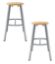 Picture of (2 Pack) NPS®   30" Titan Stool, Solid Wood Seat, Grey Frame