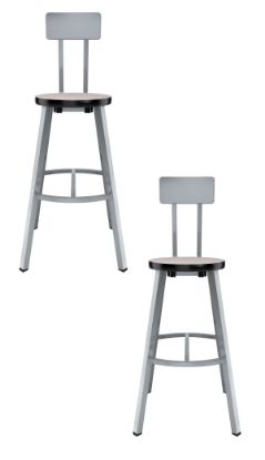 Picture of (2 Pack) NPS®   30" Titan Stool, PB T-Mold Seat with Backrest, Grey Frame
