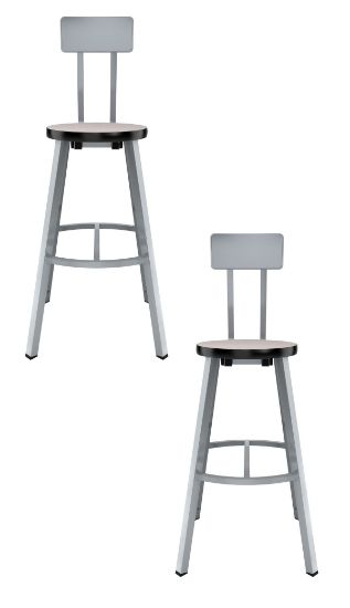 Picture of (2 Pack) NPS®   30" Titan Stool, PB T-Mold Seat with Backrest, Grey Frame