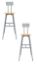 Picture of (2 Pack) NPS®   30-38" Height Adjustable Titan Stool with Backrest, Solid Wood Seat, Grey Frame